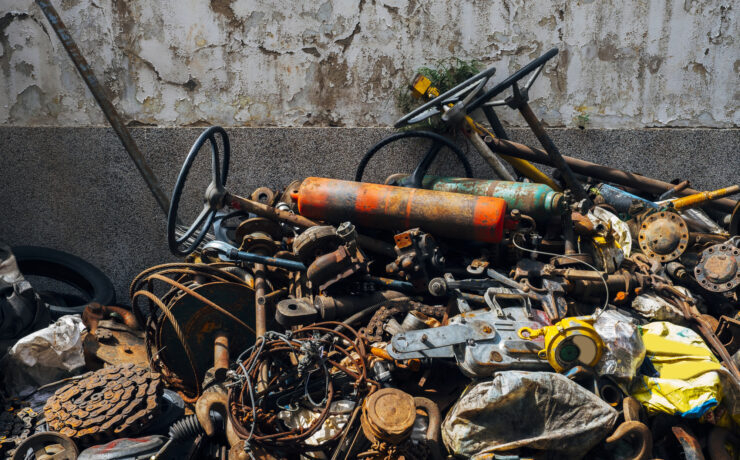 old rusty junk and garbage of steel